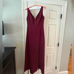After Six Elegant Burgundy Maxi Dress